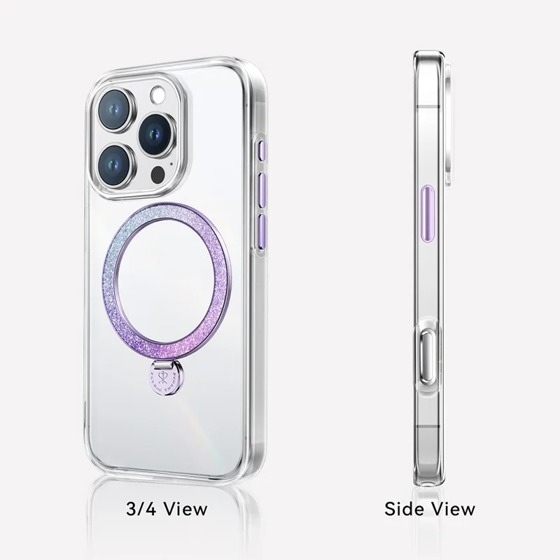 PYNANA PN-15G4 For iPhone 15 Pro Max Kickstand Cover Compatible with MagSafe PC + TPU Case - Purple