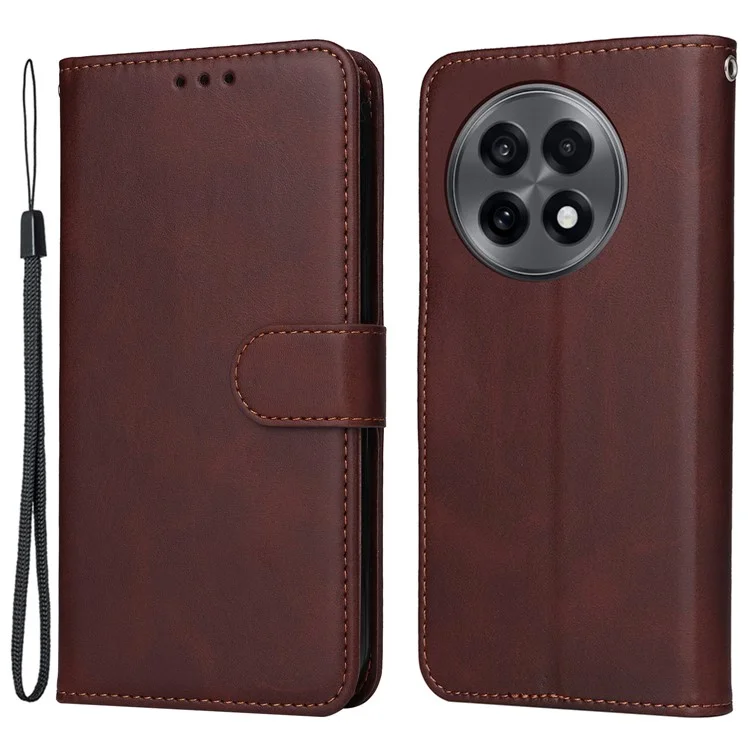 Capa de carteira para OnePlus 13R 5G / Ace 5 5G / Ace 5 Pro 5G - Couro marrom