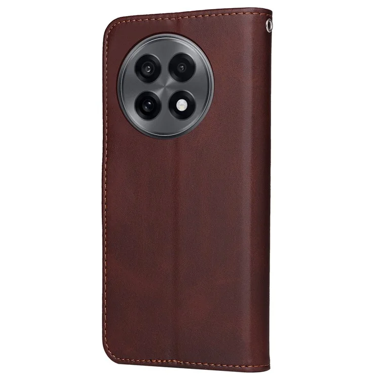 Capa de carteira para OnePlus 13R 5G / Ace 5 5G / Ace 5 Pro 5G - Couro marrom