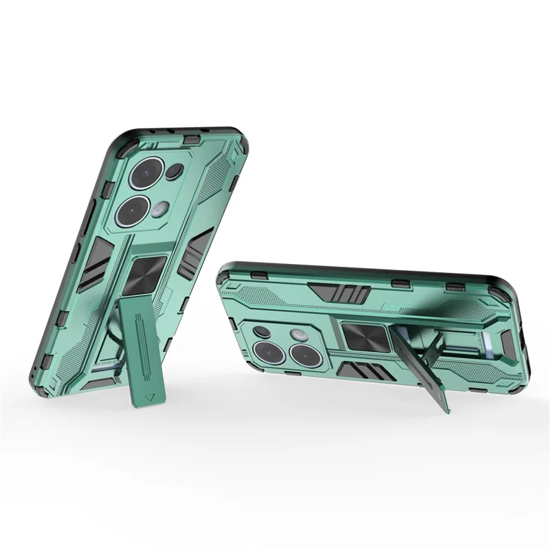 For Oppo Reno13 5G (Global) Case PC + TPU Shockproof Phone Cover with Kickstand - Green