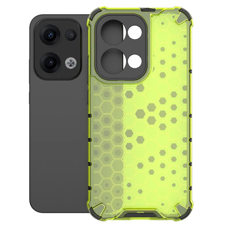 For Oppo Reno13 Pro 5G Case PC + TPU Phone Cover Honeycomb Shape - Green