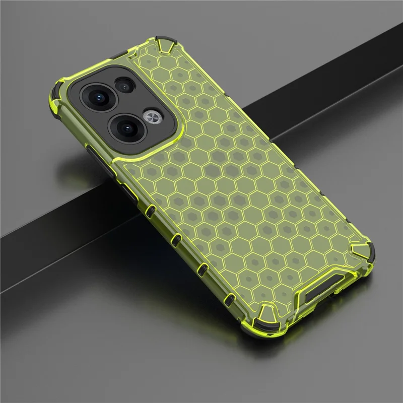 For Oppo Reno13 Pro 5G Case PC + TPU Phone Cover Honeycomb Shape - Green