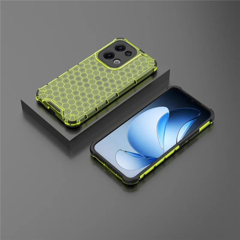 For Oppo Reno13 Pro 5G Case PC + TPU Phone Cover Honeycomb Shape - Green