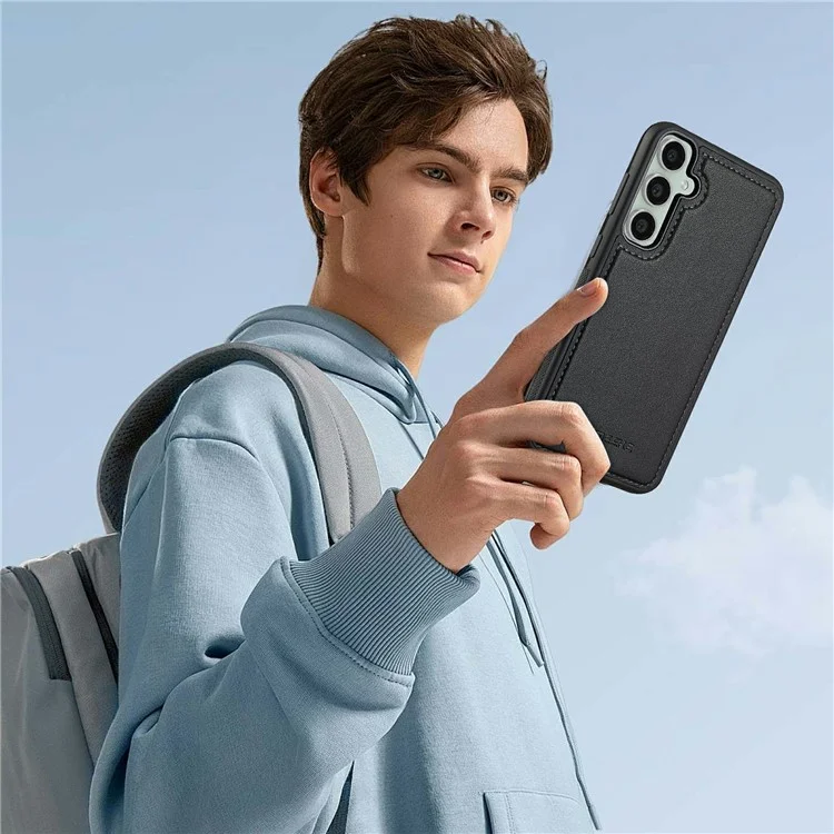 LC.IMEEKE L2 Serie per Samsung Galaxy A56 5G Custodia in pelle PU Portafoglio Staccabile Custodia magnetica per telefono - Nero