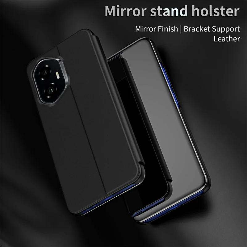For Honor 300 Case View Window Stand Leather Flip Phone Cover - Purple
