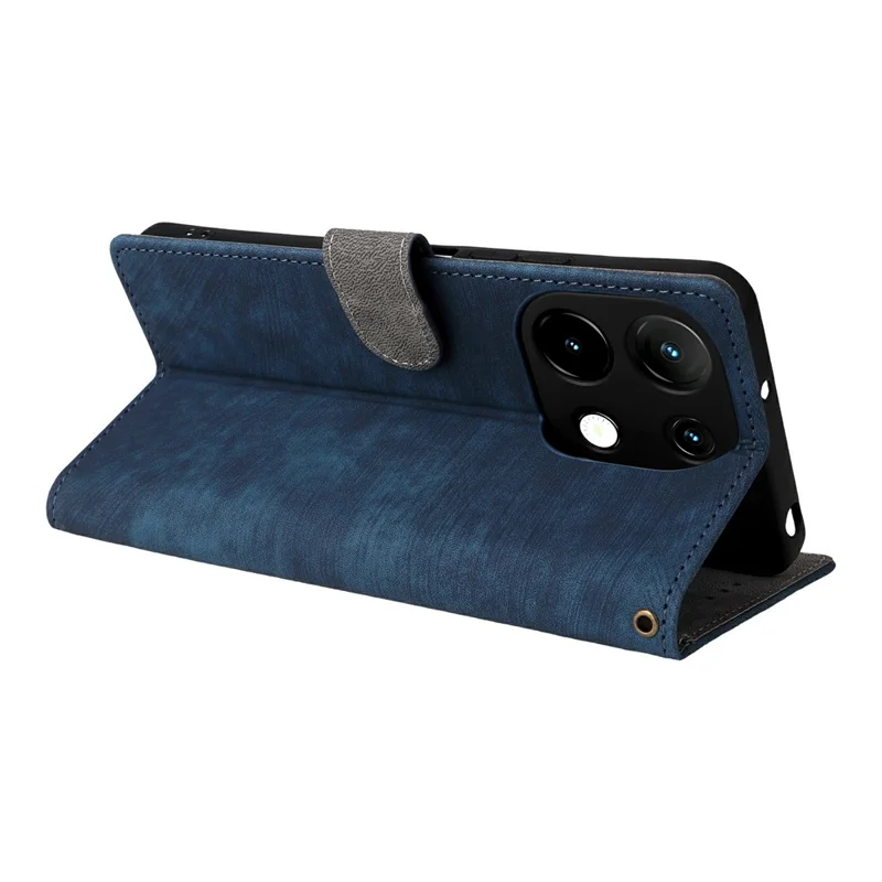 For Umidigi Note 100 Wallet Case RFID Blocking PU Leather Cover Stand View - Blue