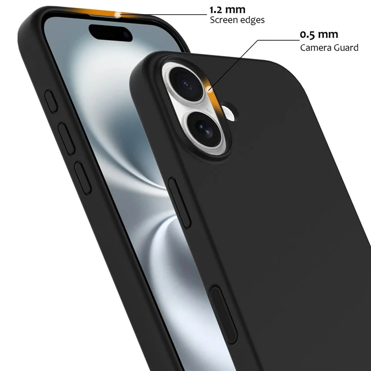 For iPhone 16 Case Compatible with MagSafe Liquid Silicone Phone Cover with Camera Touch Control Button - Black