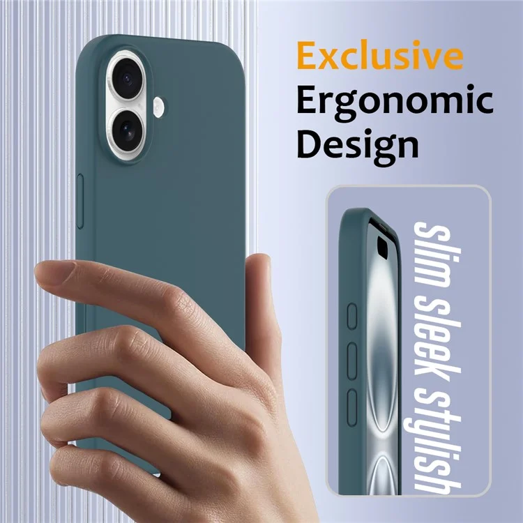 For iPhone 16 Plus Case Compatible with MagSafe Liquid Silicone Phone Cover with Camera Touch Control Button - Lake Green
