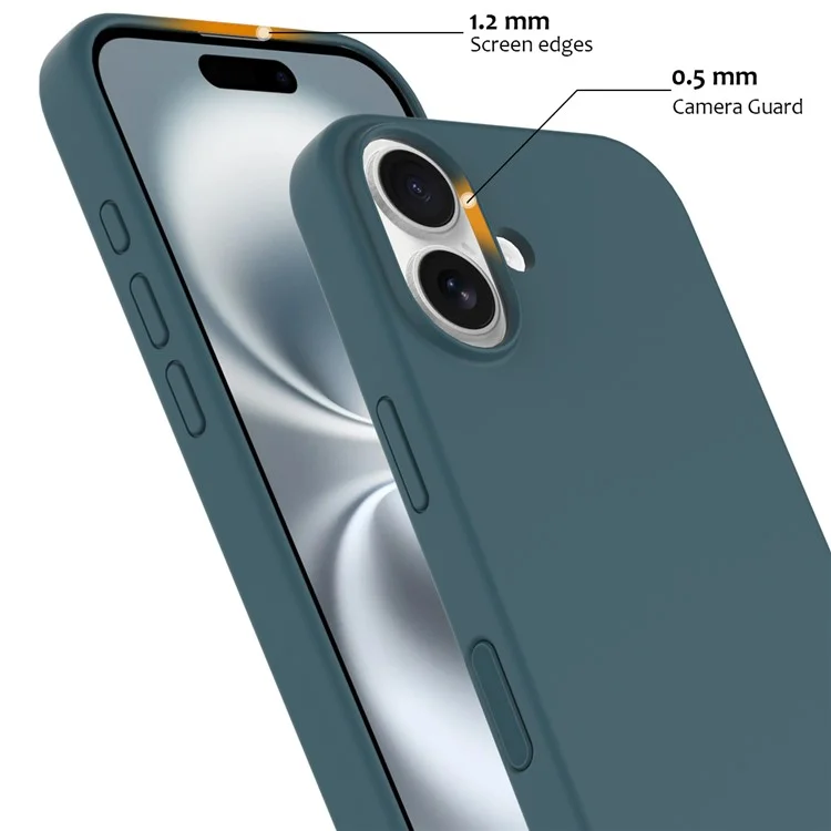 For iPhone 16 Plus Case Compatible with MagSafe Liquid Silicone Phone Cover with Camera Touch Control Button - Lake Green