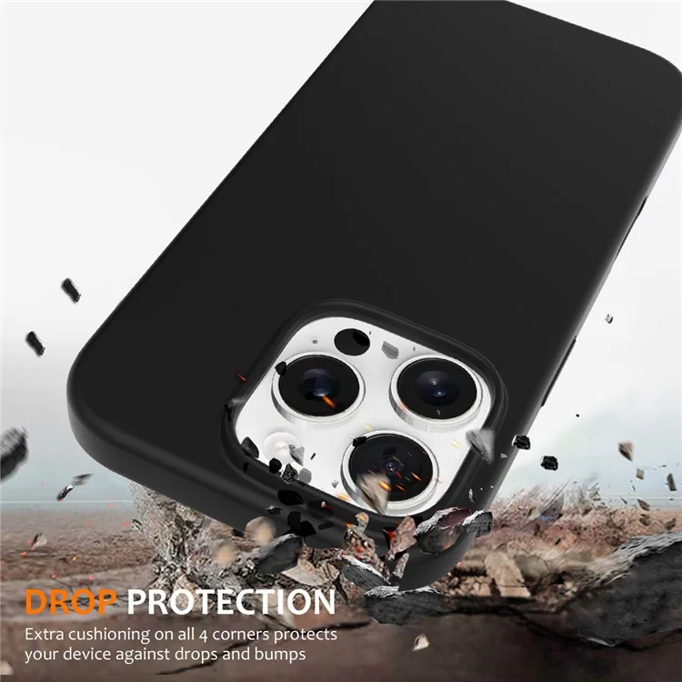 For iPhone 16 Pro Case Compatible with MagSafe Liquid Silicone Phone Cover with Camera Touch Control Button - Black