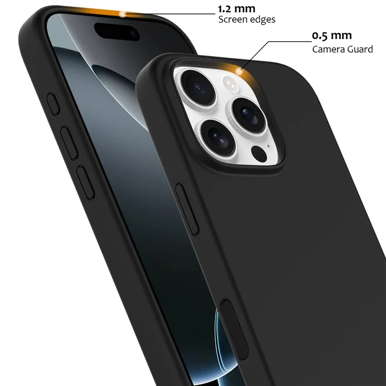 For iPhone 16 Pro Case Compatible with MagSafe Liquid Silicone Phone Cover with Camera Touch Control Button - Black