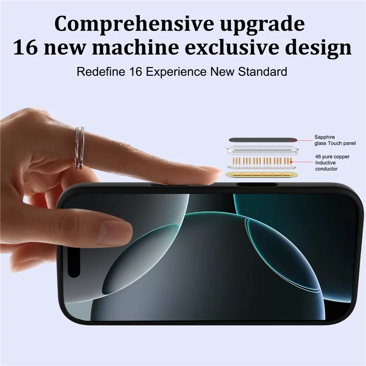 For iPhone 16 Pro Case Compatible with MagSafe Liquid Silicone Phone Cover with Camera Touch Control Button - Black