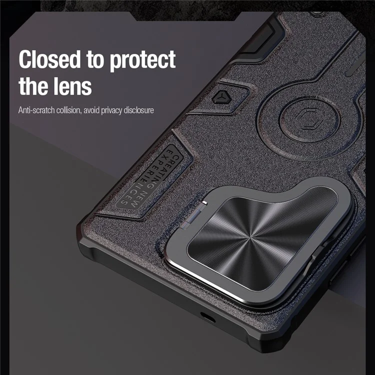 NILLKIN Camshield Armor Prop Case для Samsung Galaxy S25 Ultra Крышка камеры PC + TPU Чехол - Черный