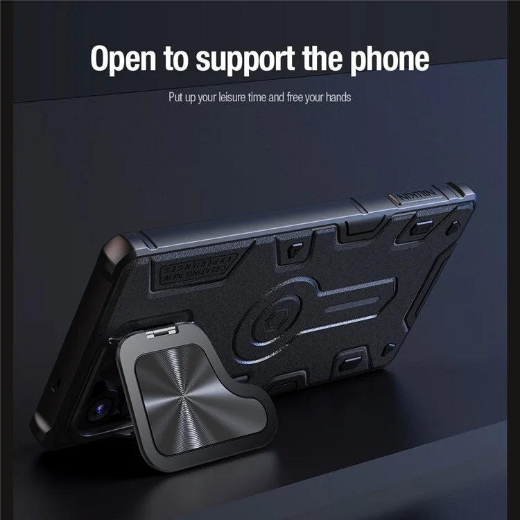 NILLKIN Camshield Armor Prop Case для Samsung Galaxy S25 Ultra Крышка камеры PC + TPU Чехол - Черный