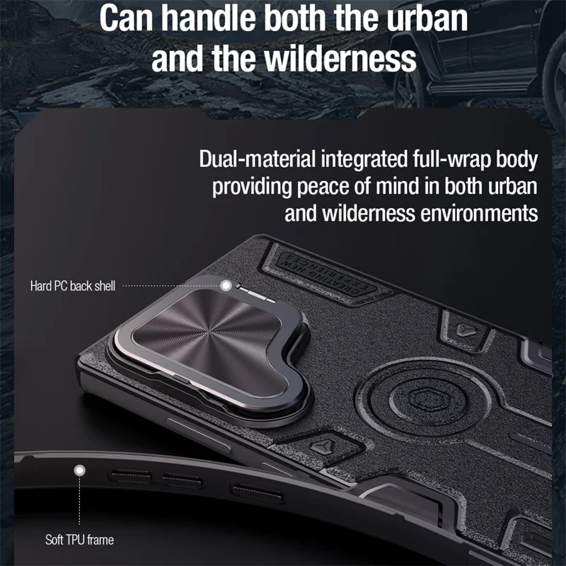 NILLKIN Camshield Armor Prop Case for Samsung Galaxy S25 Ultra Camera Lid PC + TPU Cover - Blue