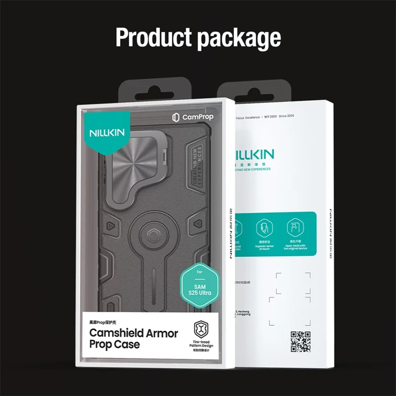 NILLKIN Camshield Armor Prop Case for Samsung Galaxy S25 Ultra Camera Lid PC + TPU Cover - Blue