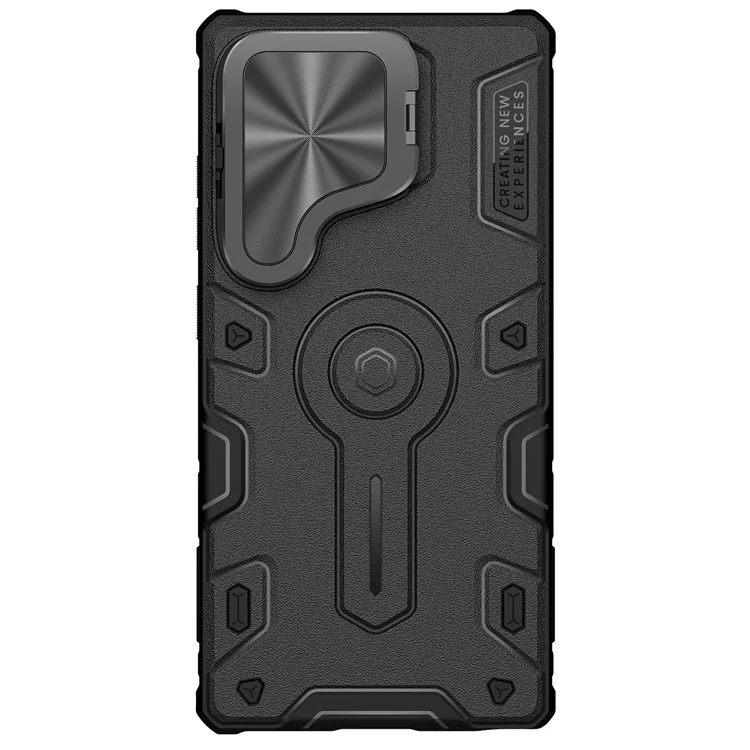 NILLKIN Camshield Armor Prop Case for Samsung Galaxy S25 Ultra Camera Lid PC + TPU Cover Compatible with MagSafe - Black