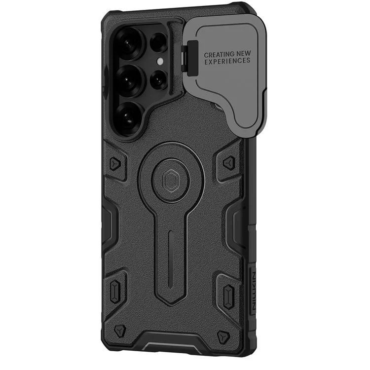 NILLKIN Camshield Armor Prop Case for Samsung Galaxy S25 Ultra Camera Lid PC + TPU Cover Compatible with MagSafe - Black