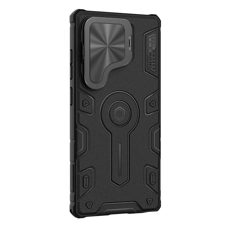 NILLKIN Camshield Armor Prop Case for Samsung Galaxy S25 Ultra Camera Lid PC + TPU Cover Compatible with MagSafe - Black