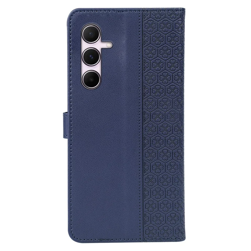 For Samsung Galaxy A26 5G Case Magnetic Clasp Four Leaf Clover Leather Phone Cover - Blue