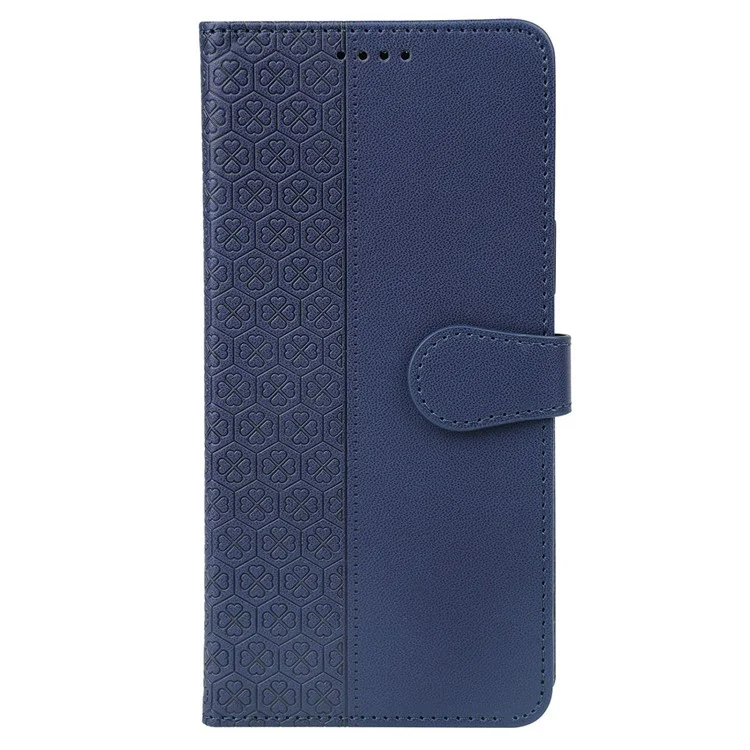 For OnePlus 12R 5G / Ace 3 5G Case Magnetic Clasp Four Leaf Clover Leather Phone Cover - Blue