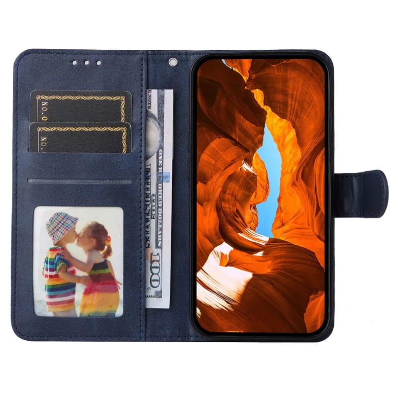 For Honor 300 Case Wallet PU Leather Folio Flip Phone Cover - Blue