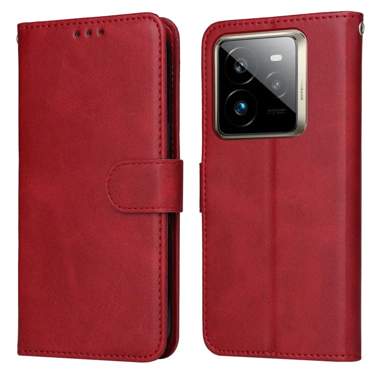 For Realme GT 7 Pro 5G Case Wallet PU Leather Folio Flip Phone Cover - Red