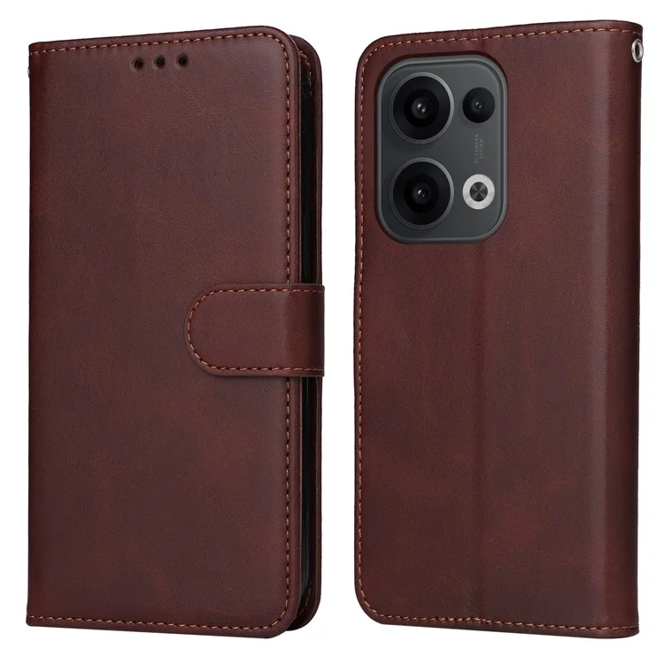 Custodia a portafoglio in pelle PU flip cover per Oppo Reno13 5G (versione globale) - Marrone