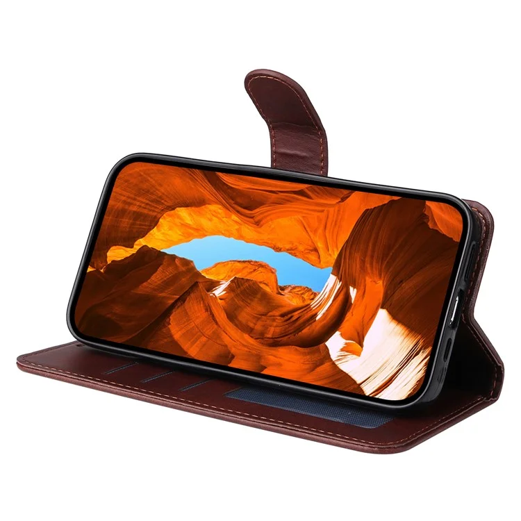 Custodia a portafoglio in pelle PU flip cover per Oppo Reno13 5G (versione globale) - Marrone