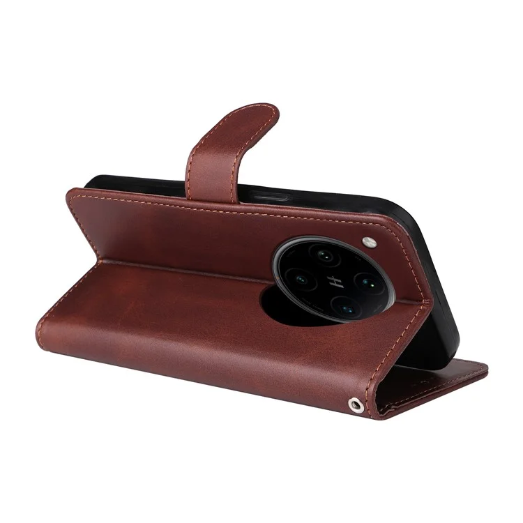Custodia a portafoglio in pelle PU flip cover per Oppo Reno13 5G (versione globale) - Marrone