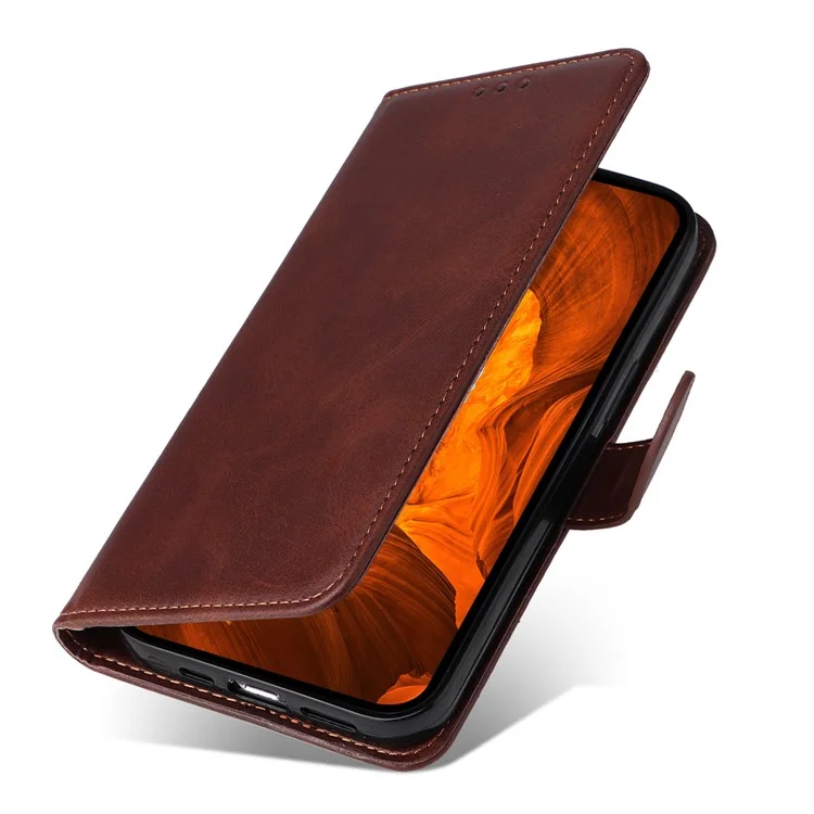 Custodia a portafoglio in pelle PU flip cover per Oppo Reno13 5G (versione globale) - Marrone
