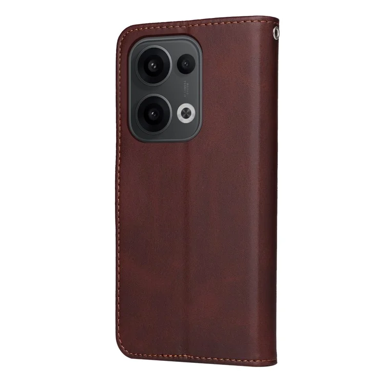 Custodia a portafoglio in pelle PU flip cover per Oppo Reno13 5G (versione globale) - Marrone