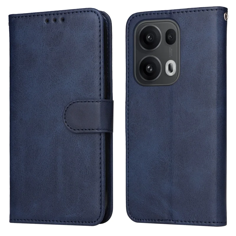 Funda billetera de piel sintética con tapa y cierre para Oppo Reno13 Pro 5G - Azul