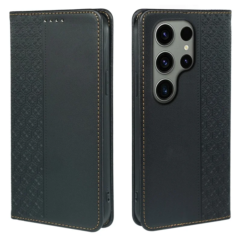 Til Samsung Galaxy S23 Ultra Case Fireblade Kløver Læder Flip Telefondæksel Stående Wallet - Sort