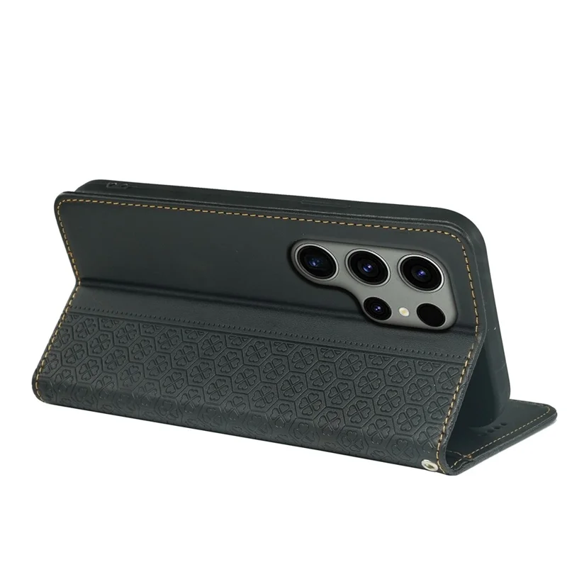 Til Samsung Galaxy S23 Ultra Case Fireblade Kløver Læder Flip Telefondæksel Stående Wallet - Sort