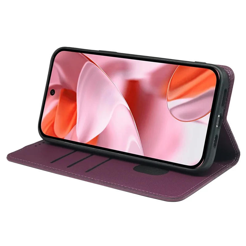 For Google Pixel 9 / Pixel 9 Pro Case Four Leaf Clover Leather Flip Phone Cover Stand Wallet - Dark Purple