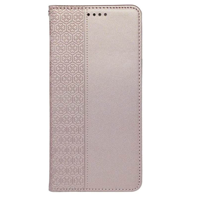 For Google Pixel 9 Pro XL Case Four Leaf Clover Leather Flip Phone Cover Stand Wallet - Rose Gold