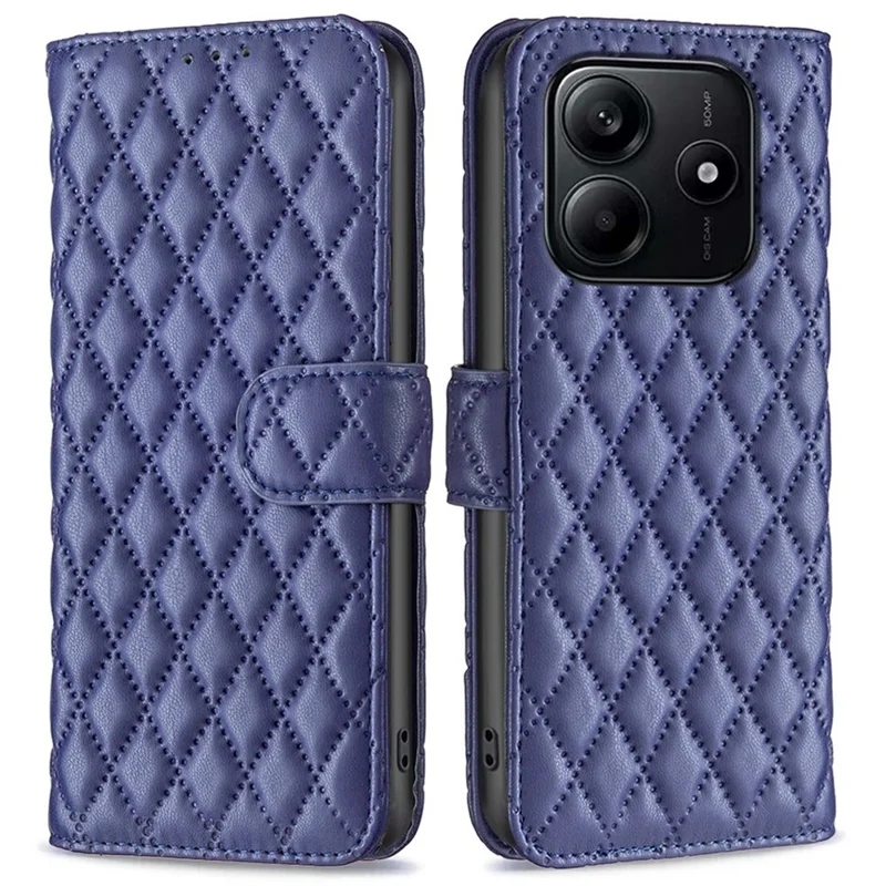 BINFEN COLOR BF Style-14 Capa para Xiaomi Redmi Note 14 4G Cobertura de Couro com Suporte - Azul