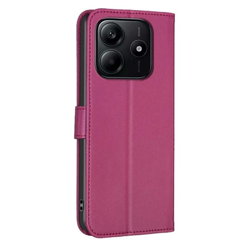 For Xiaomi Redmi Note 14 4G (163.25mm) Case Clover Pattern Wallet Stand View Leather Phone Cover - Rose