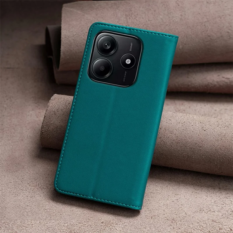 BINFEN COLOR BF18 Para Xiaomi Redmi Note 14 4G Capa de Couro com Slots para Cartões - Verde