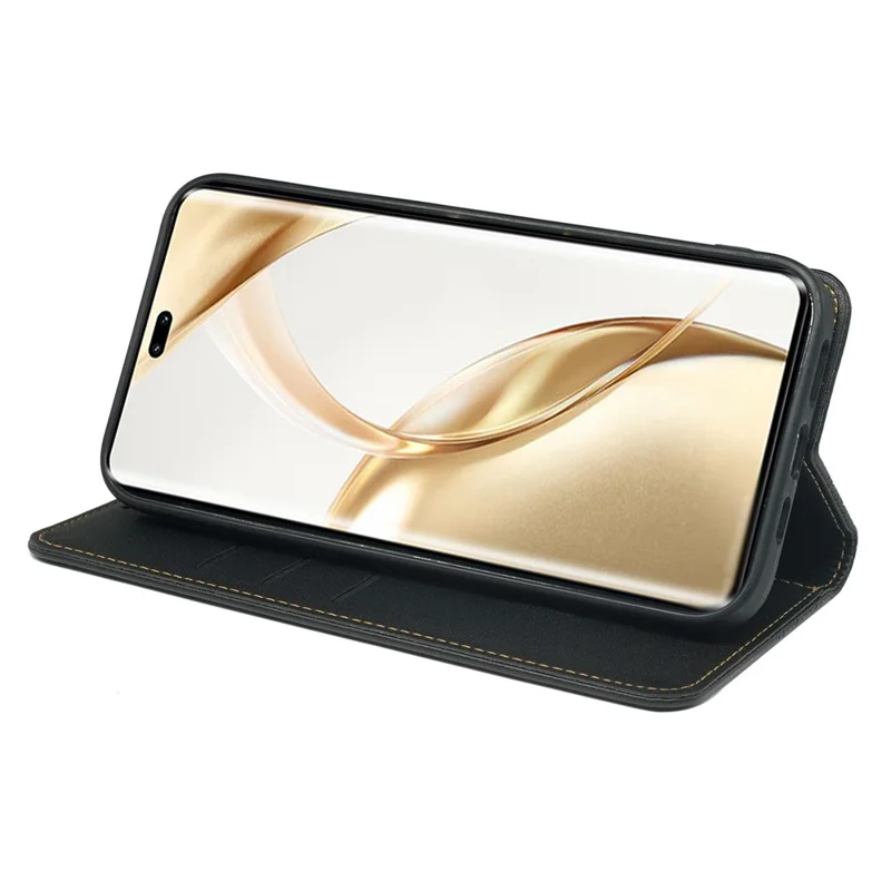 For Honor 200 5G Case Four Leaf Clover Leather Flip Phone Cover Stand Wallet - Black