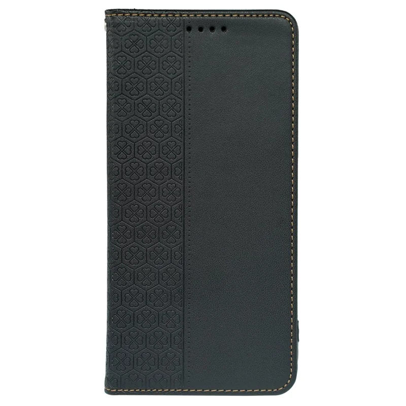 For Honor 200 5G Case Four Leaf Clover Leather Flip Phone Cover Stand Wallet - Black