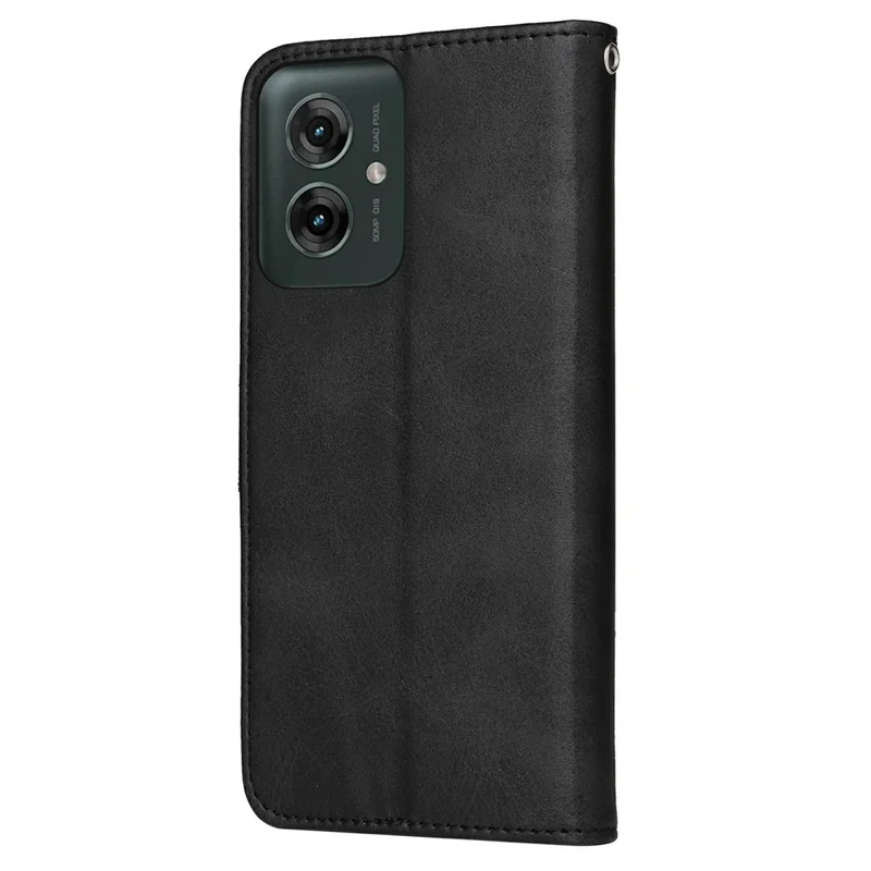 For Motorola Moto G55 5G Case Wallet PU Leather Folio Flip Phone Cover - Black