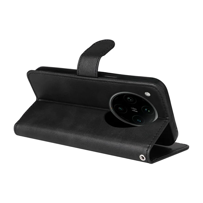 Custodia portafoglio in pelle PU a libro con chiusura a ribalta per Xiaomi Redmi Note 14 4G - Nero