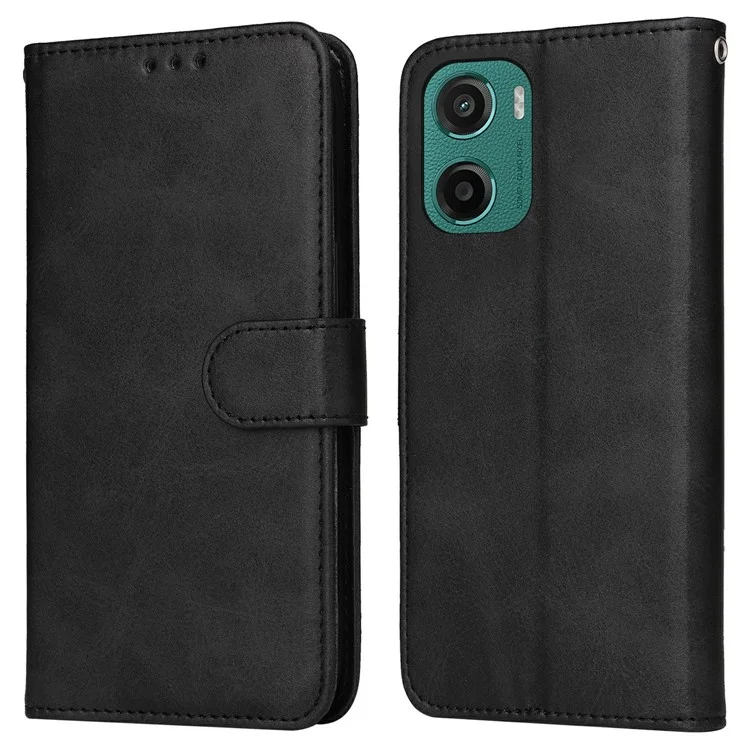 Per Motorola Moto G05 4G / E15 4G Custodia portafoglio in pelle PU Folio Flip Phone Cover - Nero