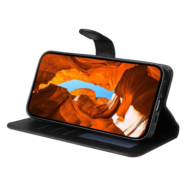 Per Motorola Moto G05 4G / E15 4G Custodia portafoglio in pelle PU Folio Flip Phone Cover - Nero