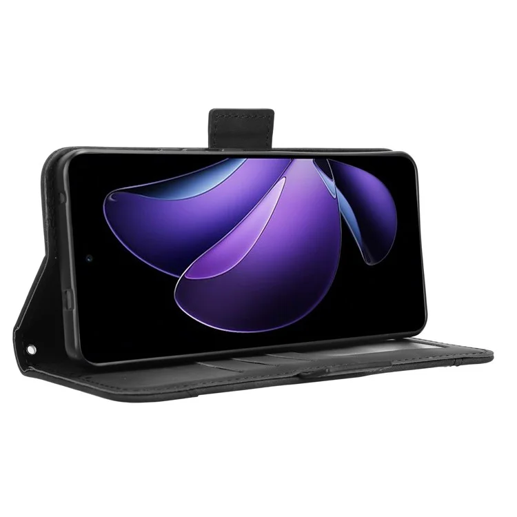 Custodia in pelle per Oppo Reno13 F / Reno13 F 4G con più slot per schede - Nero