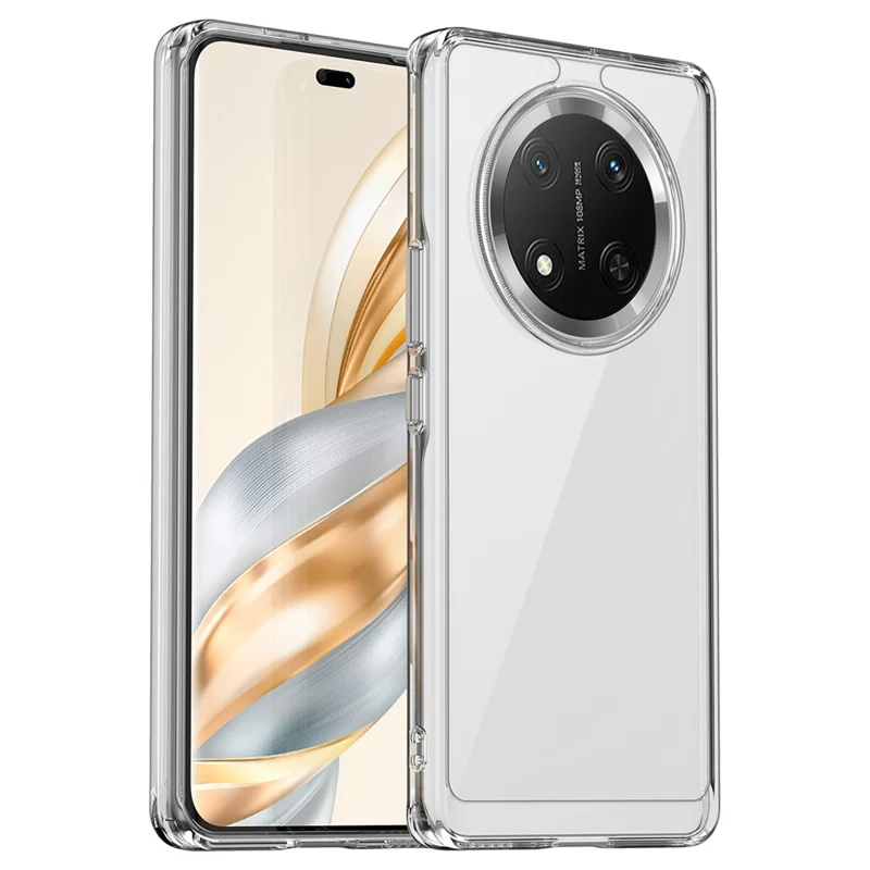 WANLONFENG MF Series for Honor Magic7 Lite 5G / X9c 5G / X60 Pro 5G Case TPU Acrylic Clear Phone Cover with Tempered Glass Film