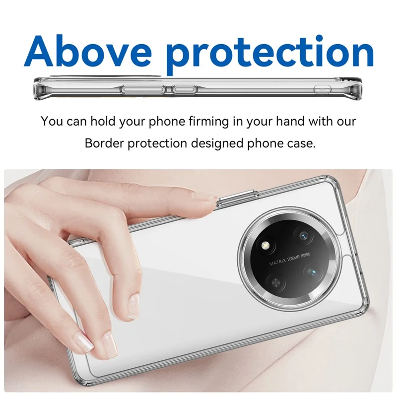 WANLONFENG MF Series for Honor Magic7 Lite 5G / X9c 5G / X60 Pro 5G Case TPU Acrylic Clear Phone Cover with Tempered Glass Film