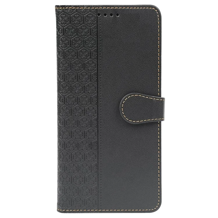 Funda para Google Pixel 9 / Pixel 9 Pro Cierre magnético Trébol de cuatro hojas Cubierta de teléfono de cuero - Negro